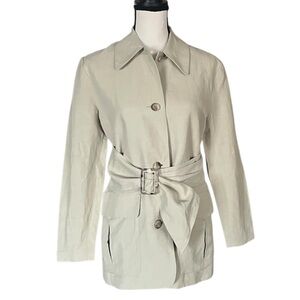 Vintage Ann Taylor Linen/Rayon blend With wide slip and cinch belt. Size 2.